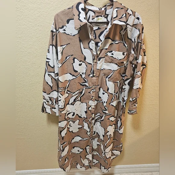 Anthropologie Maeve Button Down Shirt Dress - Picture 7 of 10